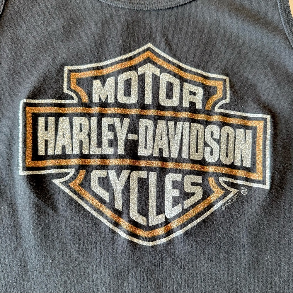 Harley Davidson Womens Tank Top Y2K Weiblers Davenport Iowa Glitter Logo Size M - Picture 7 of 16